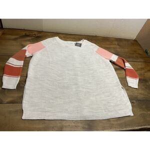 MERSEA Women’s OS Camden Traveler Sweater In Sea Salt And Coral Button Back